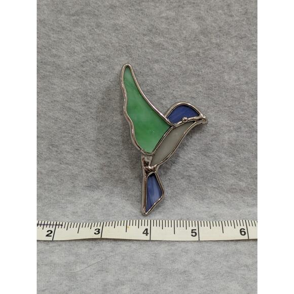 Vintage Stained Glass Bird Suncatcher Window Ornament Handcrafted Display‎ - Picture 1 of 6